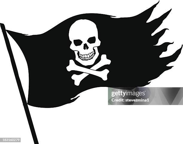 ilustrações de stock, clip art, desenhos animados e ícones de bandeira de pirata - pirata