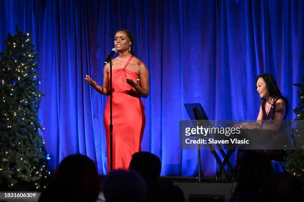 Denée Benton and Elaine Kwon perform onstage during the Comic Relief US’ Inaugural Winter Fête, Celebrating Henry R. Muñoz III at Cipriani 25...