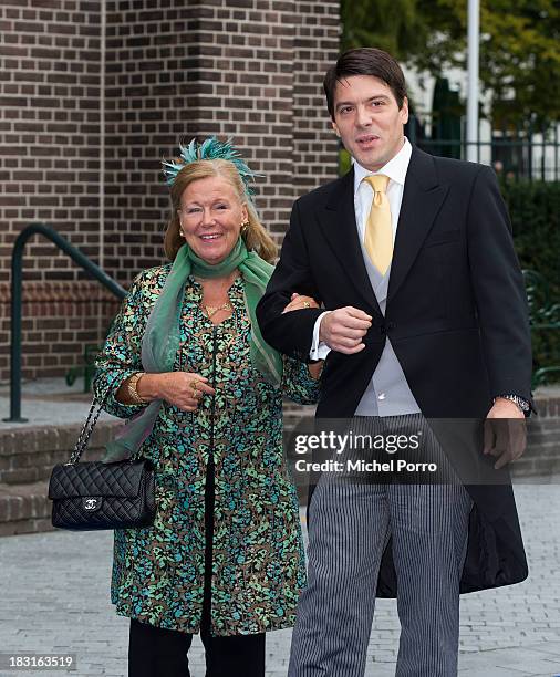 Princess Christina and Prince Bernardo attends the wedding of Prince Jaime de Bourbon Parme and Viktoria Cservenyak at The Church Of Our Lady At...