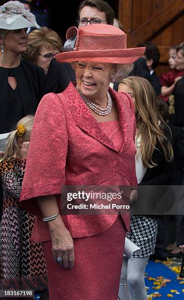 Princess Beatrix of The Netherlands attends the wedding of Prince Jaime de Bourbon Parme and Viktoria Cservenyak at The Church Of Our Lady At...