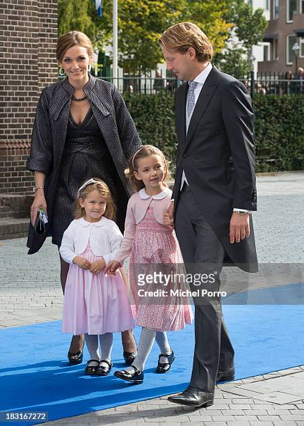 Princess Aimee, Princess Eliane, princess Magali and Prince Floris of The Netherlands attend the wedding of Prince Jaime de Bourbon Parme and...