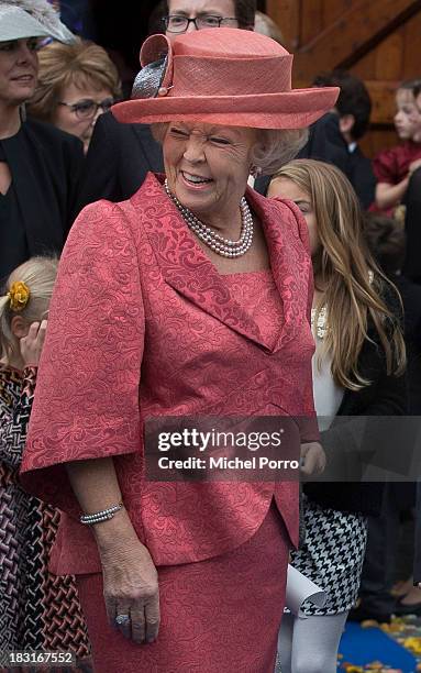 Princess Beatrix of The Netherlands attends the wedding of Prince Jaime de Bourbon Parme and Viktoria Cservenyak at The Church Of Our Lady At...