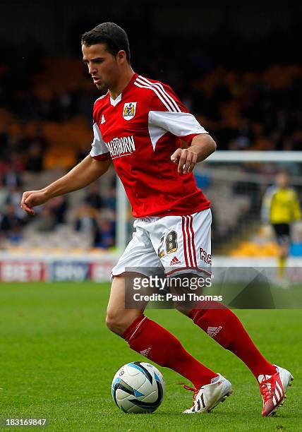 Stephen McLaughlin of Bristol City in action during the Sky Bet League One match between Port Vale and Bristol City at Vale Park on October 05, 2013...