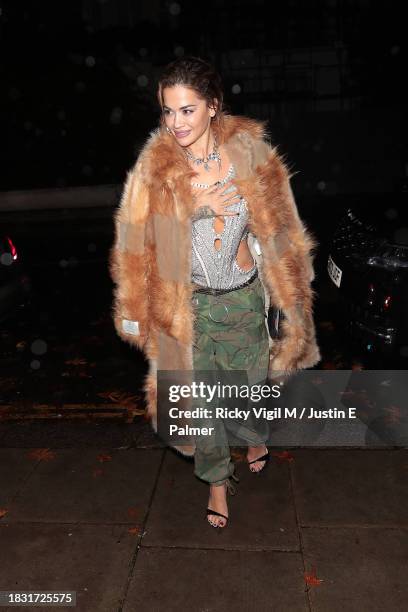 Rita Ora seen attending The Fashion Awards 2023 Charlotte Tilbury afterparty on December 04, 2023 in London, England.