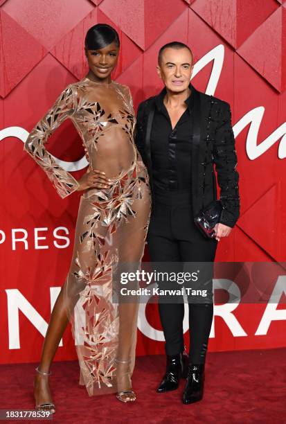 Leomie Anderson and Julien MacDonald attend The Fashion Awards 2023 Presented by Pandora at the Royal Albert Hall on December 04, 2023 in London,...