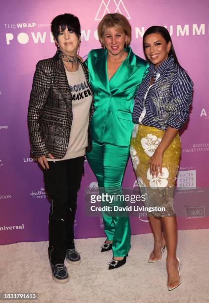 Diane Warren, Sharon Waxman and Eva Longoria attend TheWrap's Power Women Summit's Annual Changemaker's VIP Dinner at The Maybourne Beverly Hills on...