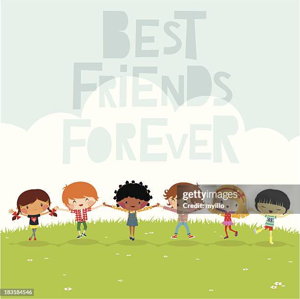 ilustraciones, imágenes clip art, dibujos animados e iconos de stock de niños felices multiétnica - niños-africanos-negros-sonriendo