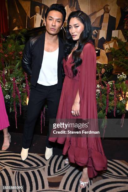 Prabal Gurung and Chloe Flower attend "Chloe Hearts Christmas" album release party at Casa Cipriani on December 04, 2023 in New York City.