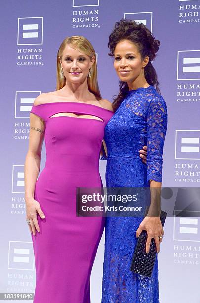 Teri Polo and Sherri Saum attend the 2013 HRC National Dinner at Washington Convention Center on October 5, 2013 in Washington, DC.