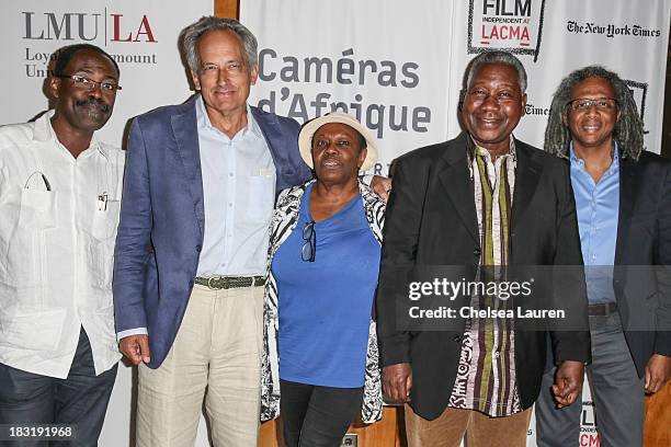 Filmmaker Mahamat-Saleh Haroun, dean of LMU school of film and TV Steve Ujlak, journalist Osange Silou-Kieffer, filmmaker Gaston Kabore and filmmaker...