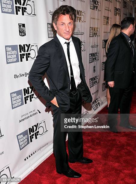 Actor Sean Penn attends the Centerpiece Gala Presentation Of "The Secret Life Of Walter Mitty" during the 51st New York Film Festival at Alice Tully...