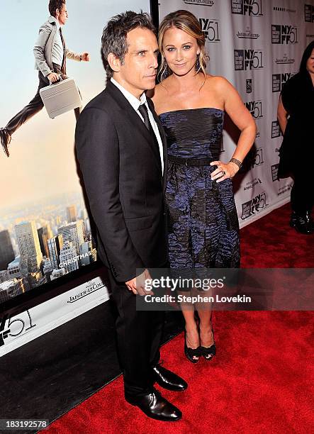 Actor Ben Stiller and actress Christine Taylor attend the Centerpiece Gala Presentation Of "The Secret Life Of Walter Mitty" during the 51st New York...