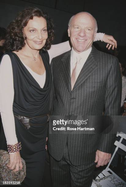 Belgian born American fashion designer Diane Von Furstenberg and husband media executive Barry Diller at the Diane von Furstenberg Fall 2001...