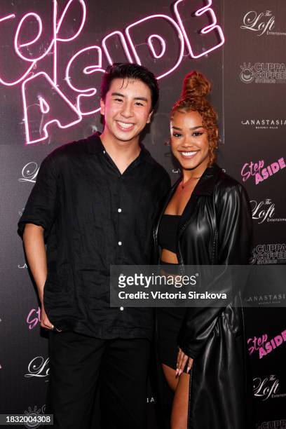 Rayan Popo and Maya Daeja attends Los Angeles premiere of Prime Video's "Step Aside" at Saban Theatre on December 04, 2023 in Beverly Hills,...