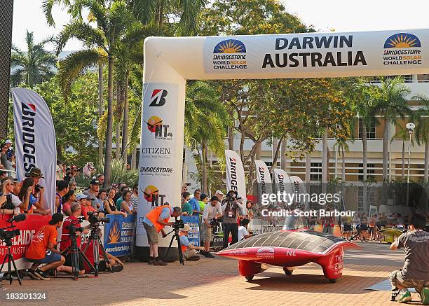 The RED Engine from the Solar Team Twente, University of Twente and Saxion in the Netherlands starts racing in the Clipsal and Schneider Electric...