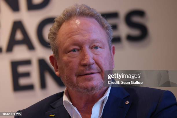 Australian businessman Andrew Forrest attends a panel discussion at the Ukraine pavilion on day six of the UNFCCC COP28 Climate Conference at Expo...