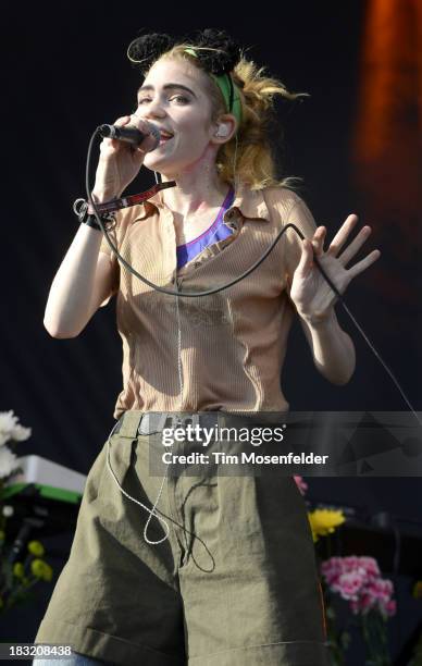 Claire Boucher aka Grimes performs as part of the Austin City Limits Music Festival Day One at Zilker Park on October 5, 2013 in Austin Texas.