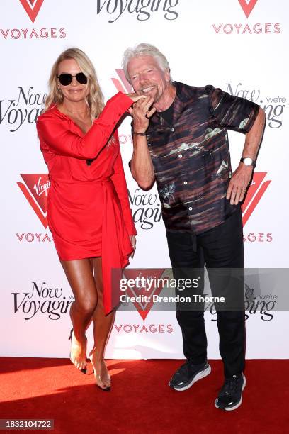 Sir Richard Branson and Sonia Kruger attend the Resilient Lady launch event at the Overseas Passenger Terminal on December 05, 2023 in Sydney,...