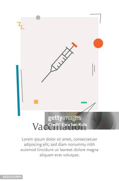 vaccination icon with editable stroke, placed on a style vertical web banner. - user experience research stock illustrations