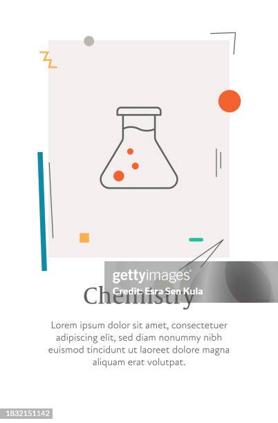 chemistry icon with editable stroke, placed on a style vertical web banner. - user experience research stock illustrations