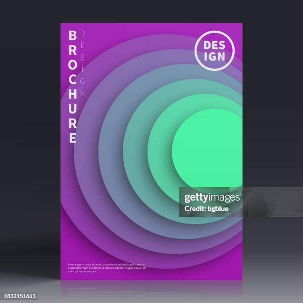 brochure template layout, purple cover design, business annual report, flyer, magazine - papercutting stock illustrations