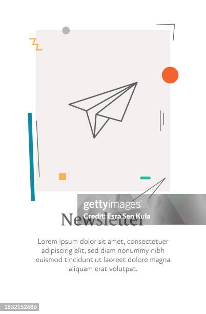 newsletter line icon in a style web banner with editable stroke - subscription stock illustrations