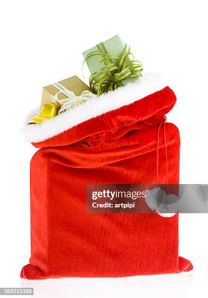 weihnachts geschenke - santa sack stock-fotos und bilder