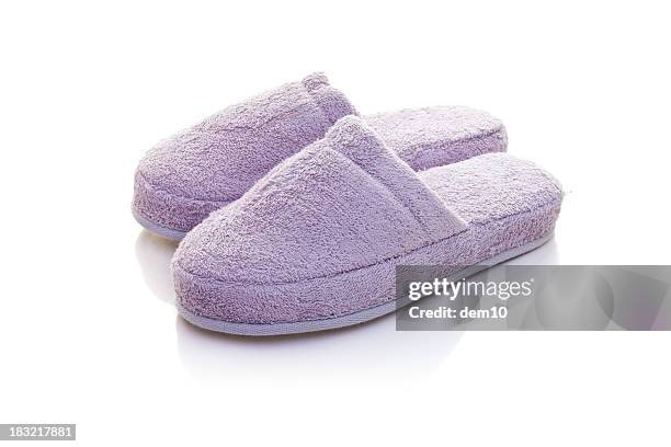 pink slippers - pantoffel stockfoto's en -beelden