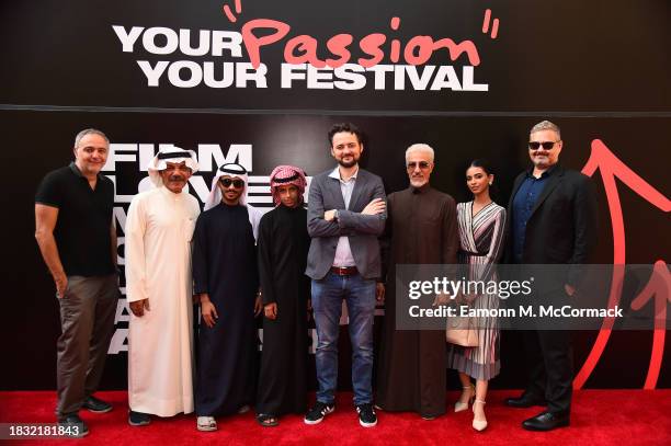 Mohammed Hefzy, Ibrahim Al-Hsawi, Azzam Nemr, Omar Alatawi, Abu Bakr Shawky, Abdulmohsen Alnemr, Tulin Essam and Majed Z. Samman pose during the...