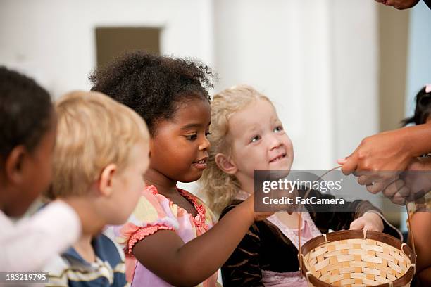 sunday school kids - religious offering stockfoto's en -beelden