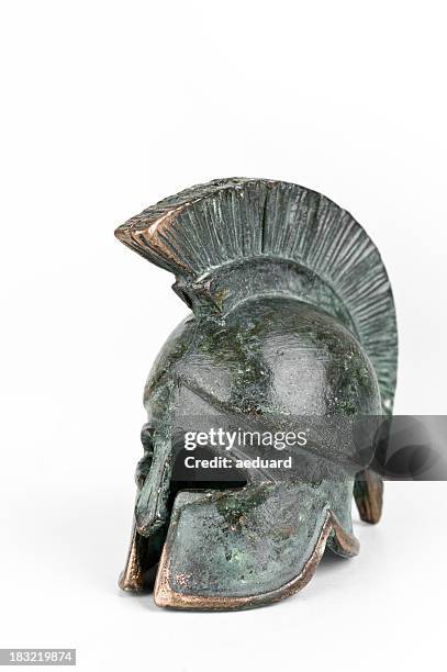 ancient greek helmet - helmet stock pictures, royalty-free photos & images