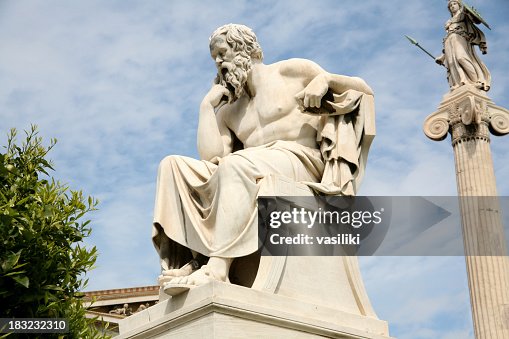 Statue of Socrates, the philosopher, with sky in distance Statue of Socrates, the philosopher, with sky in distance