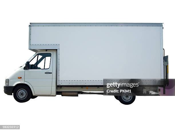 white van (with path) - picking up mail stock pictures, royalty-free photos & images