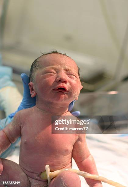 baby just born with umbilical cord still attached  - umbilical cord 個照片及圖片檔