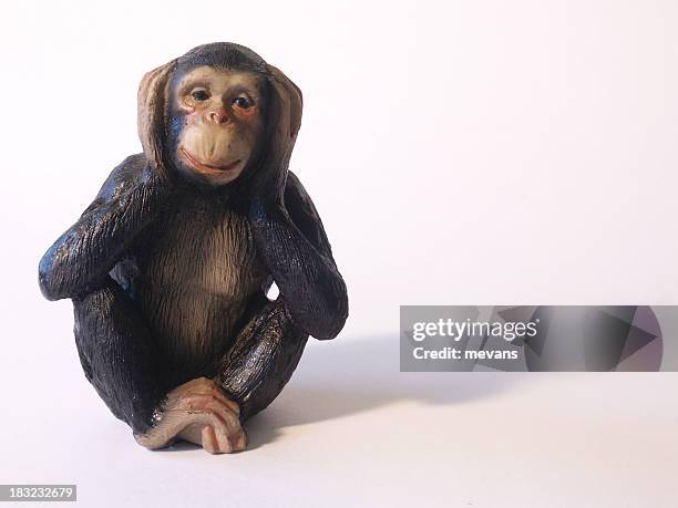 hear no evil - wise monkeys stock pictures, royalty-free photos & images