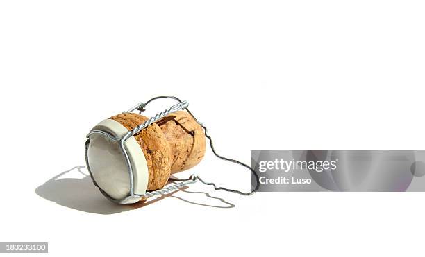 one champagne cork (serie of images) - champagne cork stock pictures, royalty-free photos & images