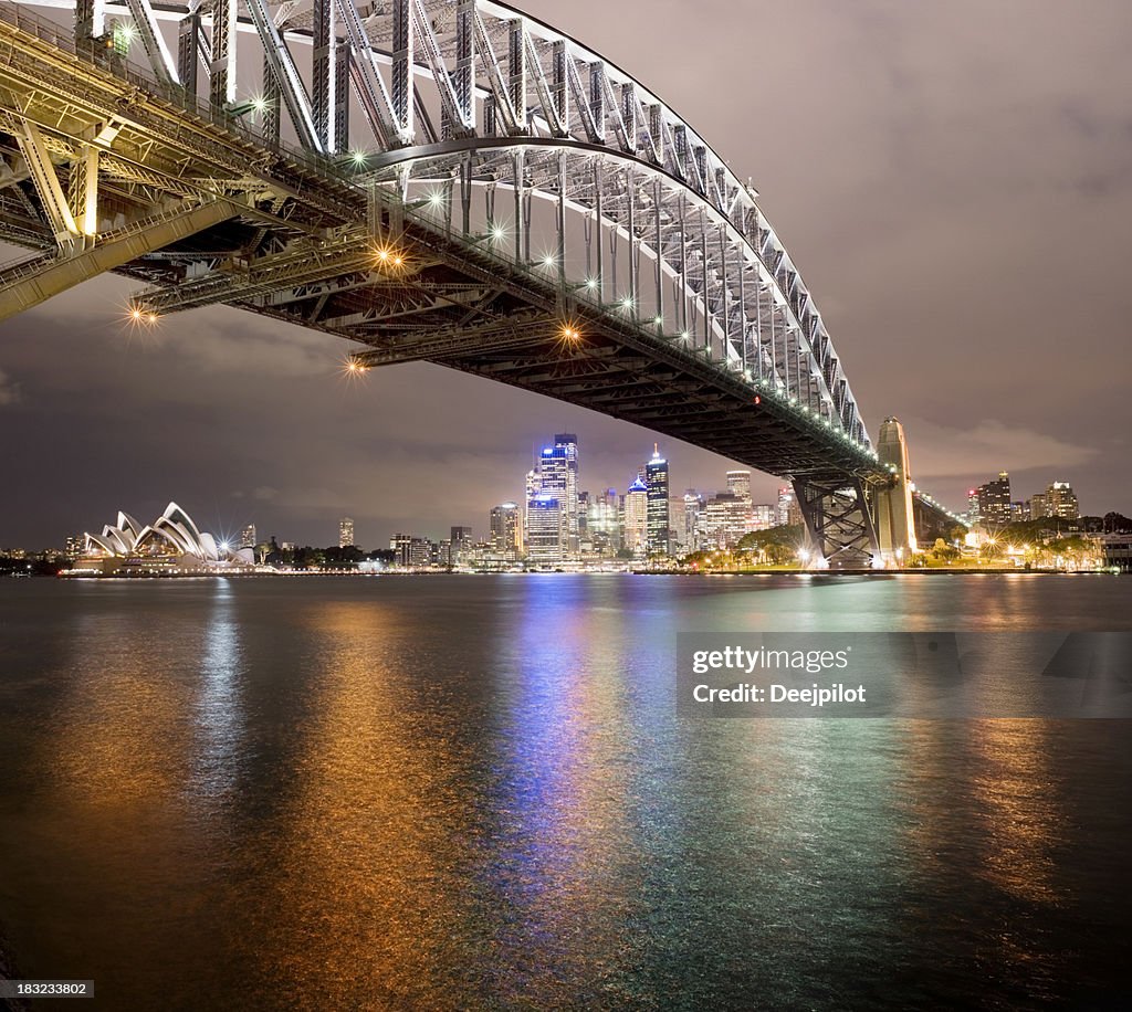 Sydney Harbour Bridge and City Skyline in Australia