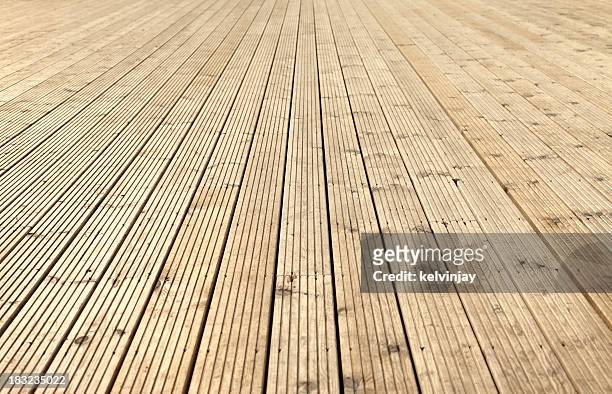 new sanded wooden garden decking - utedäck bildbanksfoton och bilder