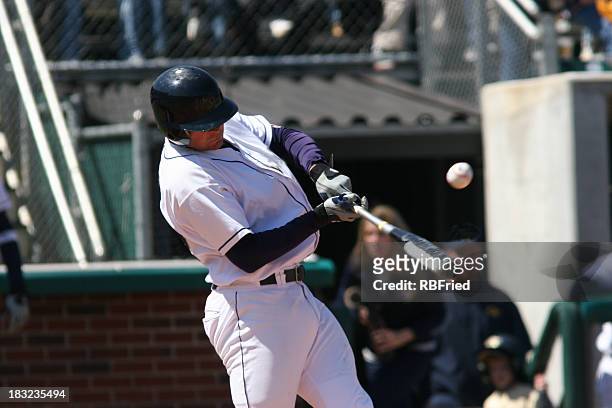 a baseball player up at bat, about to hit the ball - hit a home run stock pictures, royalty-free photos & images
