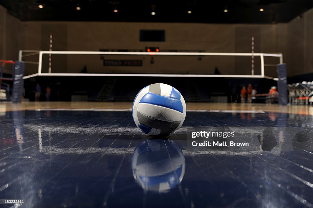 Volleyball in an empty gym