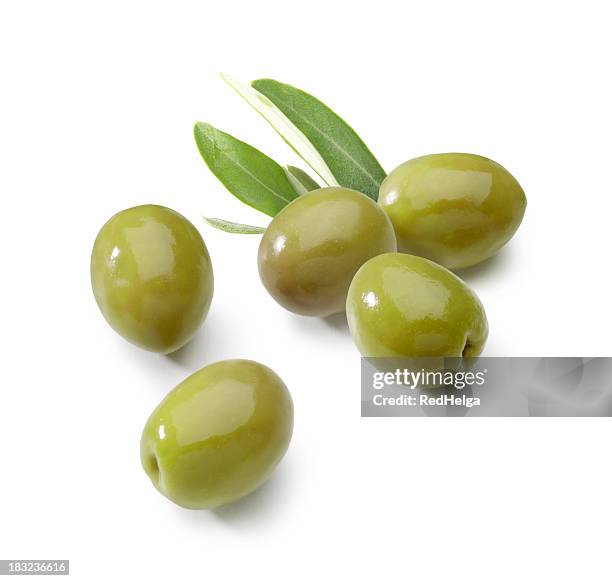 olives green with leafs - olive 個照片及圖片檔