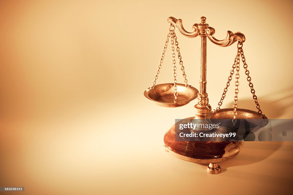 Golden scales of justice