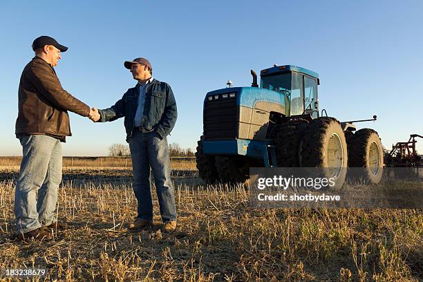 farmer's handshake - agricultural equipment bildbanksfoton och bilder