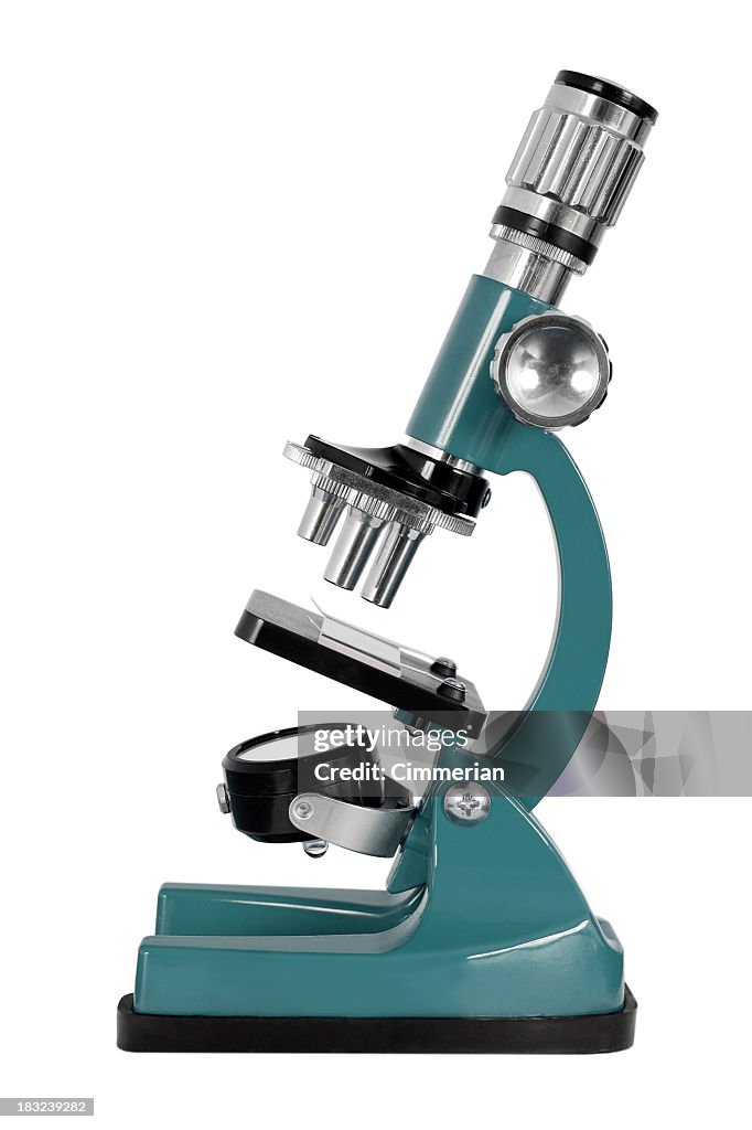 Blue Authentic Microscope Blue Microscope Against White Background High-Res Stock Photo - Getty ...
