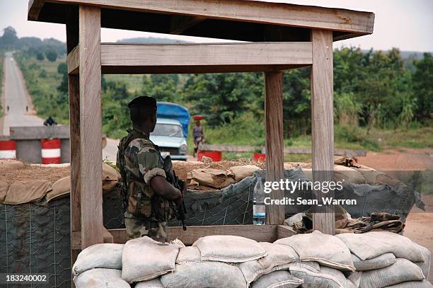 soldier at border - africa security bildbanksfoton och bilder