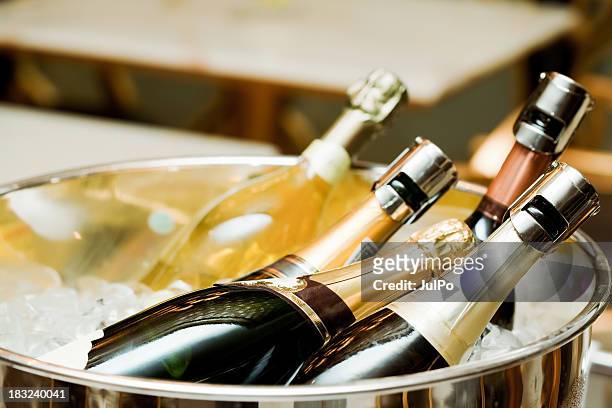 ready for new year celebration - champagne bucket stock pictures, royalty-free photos & images