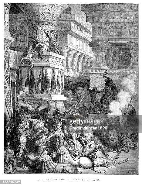 jonathan destroying the temple of dagon - paganism 幅插畫檔、美工圖案、卡通及圖標