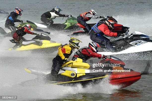 racing start - jet ski stock pictures, royalty-free photos & images