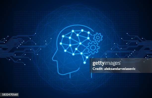 stockillustraties, clipart, cartoons en iconen met artificial intelligence digital brain concept - artificieel neuraal netwerk