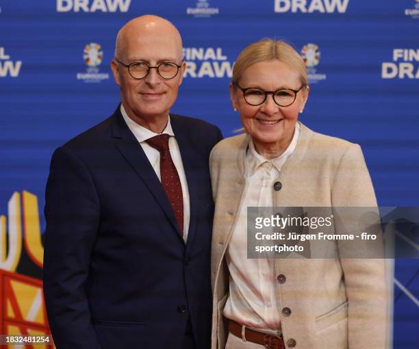 Peter Tschentscher First Mayor of the Free and Hanseatic City of Hamburg with his wifeEva-Maria Tschentscher during the UEFA EURO 2024 Final...